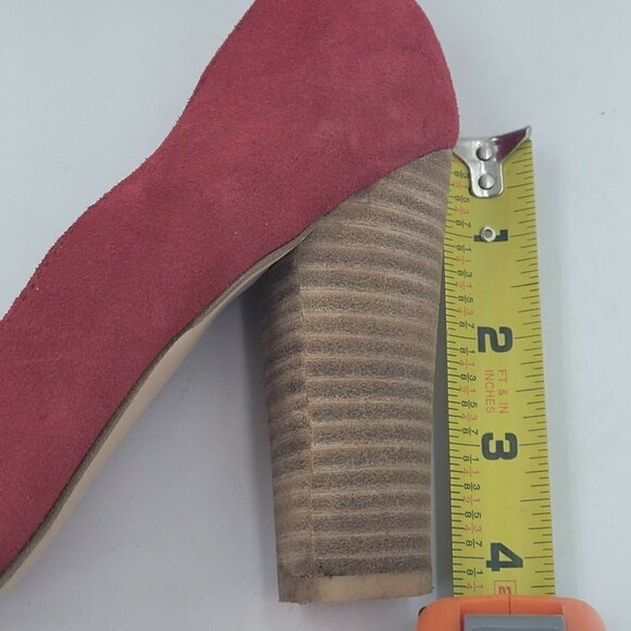 Steve Madden Katrin Red Suede Stacked Block Heel Women's Pumps Shoe Size 7.5M - Picture 11 of 11